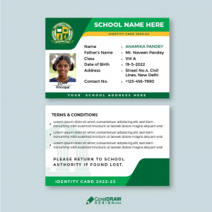 Abstract Corporate School id card Vector Template