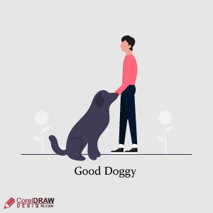 Good doggy trainer logo full vector free design