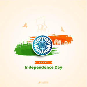 Happy Independence Day India tricolor social media post vector template