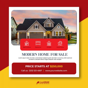 Abstract Property House Sale Banner Vector Template
