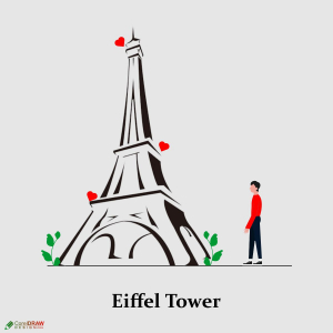 Eiffel Tower icon vector free design