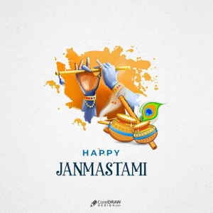 Beautiful Happy Janmastami Festival colorful banner free psd