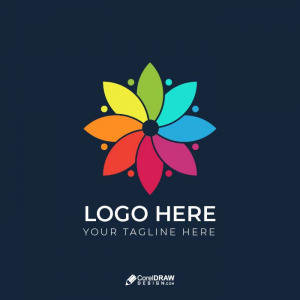 Abstract multicolor colorful flower logo vector