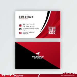 Professional Dark Red Business Card Template Download CDR