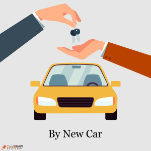 By New Car poster vector image free design