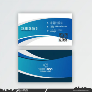 Professional Blue Business Card Template Download CDR