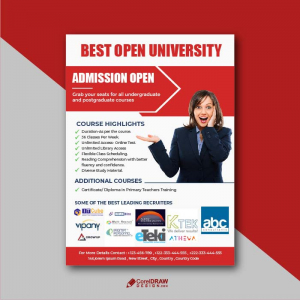 Abstract Corporate University Admission Poster Duotone Vector Template