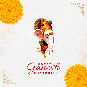 Beautiful Indian Festival Ganesh Chaturthi wishes poster card