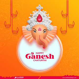Ganesh Chaturthi Ganesha Beautiful Face Traditional Festival Background Free Download Greeting Cards CDR