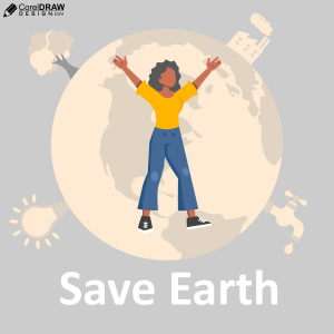 Save Earth poster image vector free design