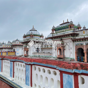 Cloudy weather at Janaki Mandir, Janakpur Royalty Free Stock Photo, free download from coreldrawdesign