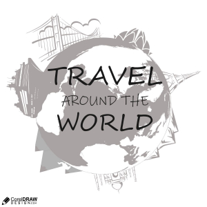 Travel around the world poster vector free design
