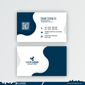 Company Modern Blue Business Card Template Download CDR