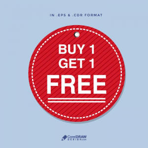 Abstract Simple Buy 1 Get 1 Free Offer Logo Badge Vector