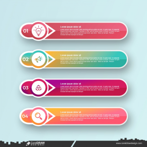 Gradient Infographic 4 Set Of Steps Free CDR