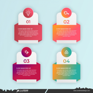Gradient Infographic 4 Set Of Steps CDR
