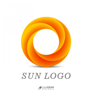 Abstract Sun O minimal warm gradient logo vector