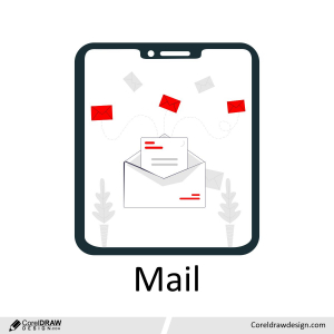 Mail poster design vector free image