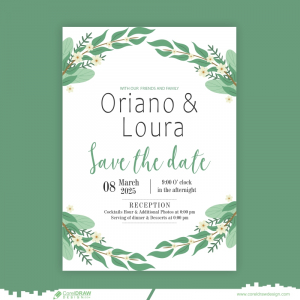 Floral Wedding Card Template Premium CDR