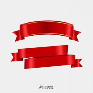 Beautiful Abstract Red Royal Ribbon Vector Template