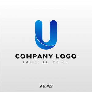Abstract Corporate U Premium Gradient Logo With Golden Ratio Vector