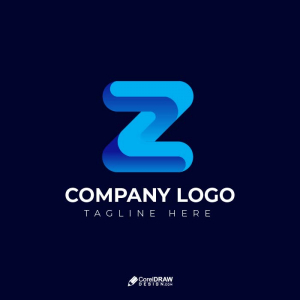 Abstract Corporate Gradient Blue Premium Z Logo Vector with Golden Ratio