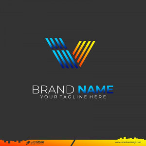 V Logo Monogram Template Design