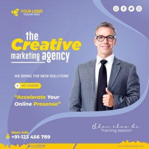 Digital Marketing Agency And Corporate Social Media Post Template CDR