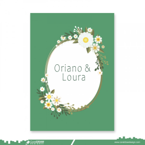 Wedding Background Floral Card Template Premium Free CDR