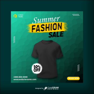 Summer fashion sale poster design vector free image