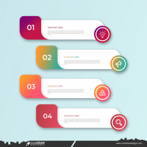 Gradient Infographic 4 Set Of Steps Free Download CDR