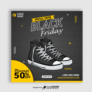black friday poster design vector free image