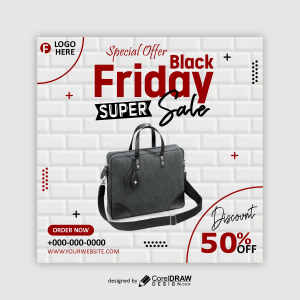 Super Sale Black friday poster design vector free image