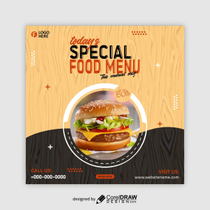 today's Special food menu poster vector design free image