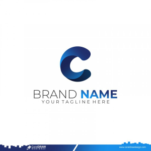 Gradient Blue Colour Logo Icon Template Design