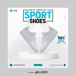 sport shoes poster design vector free image