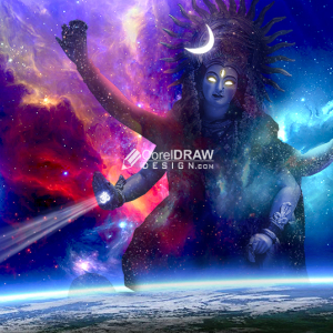 Cosmic Durga- HD Wallpaper, Royalty Free Stock Image by CorelDrawDesign