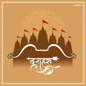 Ethnic Traditional Dusshera Vijaydashmi Banner Wishes Vector Template