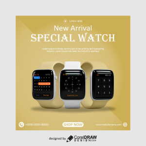New Arrival Special Watch poster vector design free image