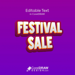 Festival Sale, Lettering, Playful Editable Text Effect, Vector Art, Icon and Graphics for Free Download by CorelDrawDesign