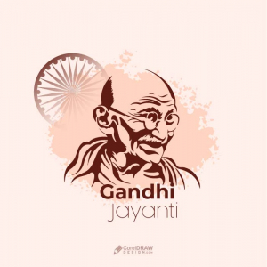 Happy Gandhi Jayanti birth anniversary freedom fighter vector wishes card