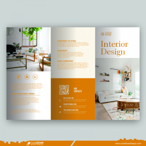Trifold Interior Design Brochure Premium Template Design CDR