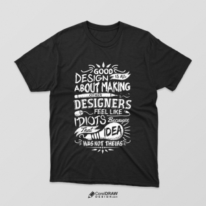 Beautiful Black Abstract Design  motivational typography illustration free psd t-shirt mockup