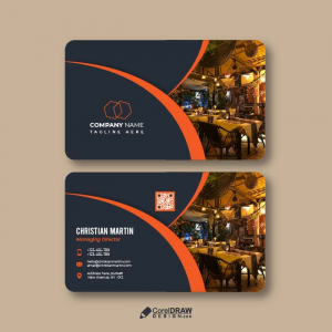 Abstract Premium Duotone orange  Business Card Vector