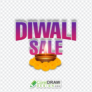 Diwali Sale Label Vector Design and PNG Image for Free on CorelDrawDesign, Happy Diwali Offer Sticker Label with Diya and Phool