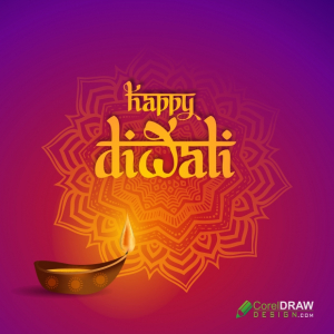 Happy Diwali Background with Diya and Mandala, Diwali Banner Design Free CDR template on coreldrawdesign