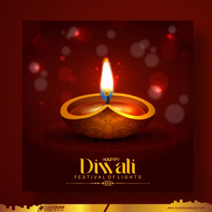 Happy Diwali Background Design Extra Light Diya Lamp CDR Free
