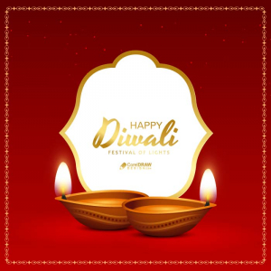 Happy diwali festival elegant ethnic wishes card design vector