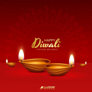 Premium decorative diwali oil lamp diya  indian festival card background