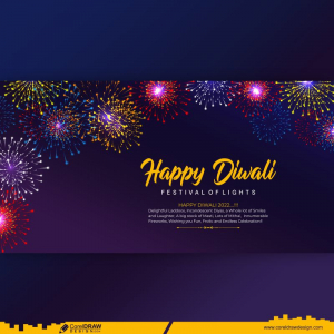 Happy Diwali Fireworks Banner Vector Free CDR